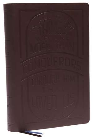 KJV Large Print Bible w/ 53,000 Cross References, Brown Genuine Cowhide Leather, Red Letter, Comfort Print: Holy Bible, King James Version (Verse Art Cover Collection): Holy Bible, King James Version de Thomas Nelson