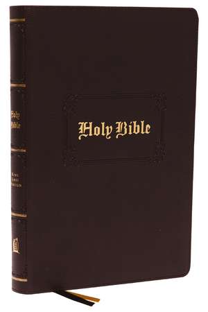 KJV Holy Bible Large Print Center-Column Reference Bible, Brown Leathersoft, 53,000 Cross References, Red Letter, Comfort Print: King James Version de Thomas Nelson