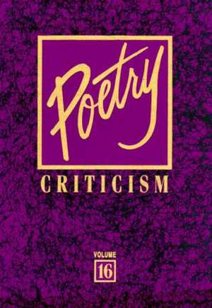 Poetry Crit V16 de Gale Group