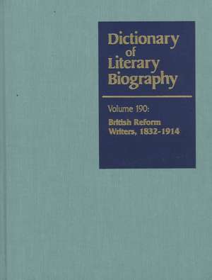 Dictionary of Literary Biography: British Reform Writers 1832-1914 de Ed Applegate