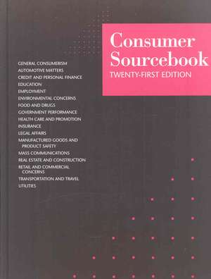 Consumer Sourcebook de Not Available (NA)