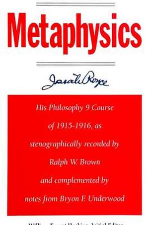 Metaphysics de Josiah Royce