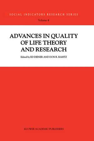 Advances in Quality of Life Theory and Research de Ed Diener