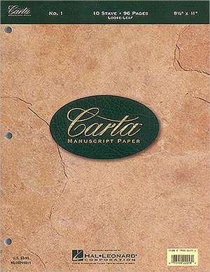 Carta Manuscript Paper No. 1 - Basic de Hal Leonard Publishing Corporation