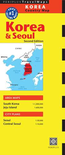 Korea & Seoul Travel Map Second Edition de Periplus Editors