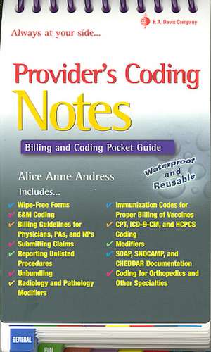 Provider's Coding Notes de Alice Anne (Director of Physician ServicesParente Randolph Andress