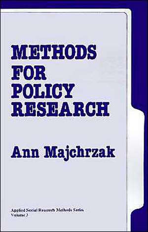 Methods for Policy Research de Ann Majchrzak