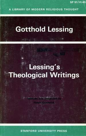 Lessing’s Theological Writings: Selections in Translation de Gotthold Lessing