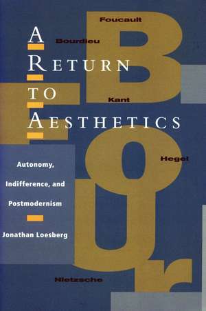 A Return to Aesthetics: Autonomy, Indifference, and Postmodernism de Jonathan Loesberg