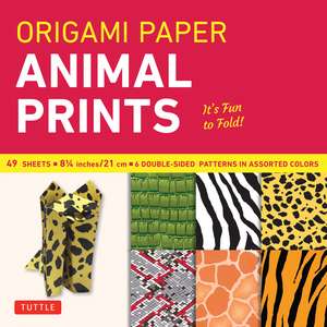 Origami Paper - Animal Prints - 8 1/4" - 49 Sheets: Tuttle Origami Paper: Large Origami Sheets Printed with 6 Different Patterns: Instructions for 6 Projects Included de Tuttle Studio