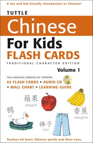 Tuttle Chinese for Kids Flash Cards Kit Vol 1 Traditional Ed: Traditional Characters [Includes 64 Flash Cards, Audio Recordings, Wall Chart & Learning Guide] de Tuttle Studio