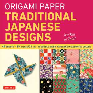 Origami Paper - Traditional Japanese Designs - Large 8 1/4": Tuttle Origami Paper: Double Sided Origami Sheets Printed with 12 Different Patterns (Instructions for 6 Projects Included) de Tuttle Studio