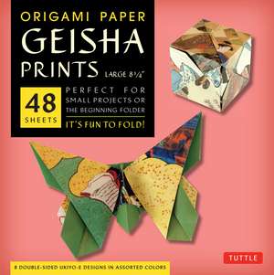 Origami Paper - Geisha Prints - Large 8 1/4" - 48 Sheets: Tuttle Origami Paper: Origami Sheets Printed with 8 Different Designs: Instructions for 6 Projects Included de Tuttle Studio