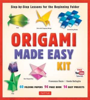 Origami Made Easy Kit: Step-by-Step Lessons for the Beginning Folder: Kit with Origami Book, 14 Projects, 60 Origami Papers, & Video Tutorial de Vanda Battaglia