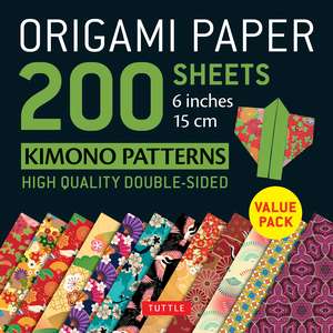 Origami Paper 200 sheets Kimono Patterns 6" (15 cm): Tuttle Origami Paper: Double-Sided Origami Sheets Printed with 12 Patterns (Instructions for 6 Projects Included) de Tuttle Studio