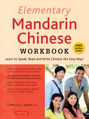 Elementary Mandarin Chinese Workbook: Learn to Speak, Read and Write Chinese the Easy Way! (Companion Audio) de Cornelius C. Kubler