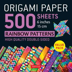 Origami Paper 500 sheets Rainbow Patterns 6" (15 cm): Tuttle Origami Paper: Double-Sided Origami Sheets Printed with 12 Different Designs (Instructions for 6 Projects Included) de Tuttle Studio