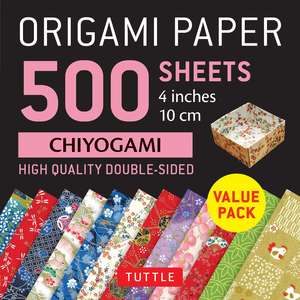 Origami Paper 500 sheets Chiyogami Patterns 4" (10 cm): Tuttle Origami Paper: Double-Sided Origami Sheets Printed with 12 Different Illustrated Patterns de Tuttle Studio