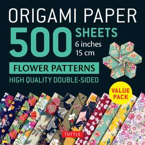 Origami Paper 500 sheets Flower Patterns 6" (15 cm): Tuttle Origami Paper: Double-Sided Origami Sheets Printed with 12 Different Patterns (Instructions for 6 Projects Included) de Tuttle Studio