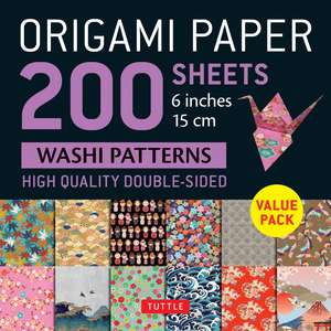 Origami Paper 200 sheets Washi Patterns 6" (15 cm): Tuttle Origami Paper: Double Sided Origami Sheets Printed with 12 Different Designs (Instructions for 6 Projects Included) de Tuttle Studio