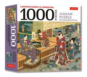 A Japanese Garden in Summertime - 1000 Piece Jigsaw Puzzle: A Scene from THE TALE OF GENJI, Woodblock Print (Finished Size 24 in X 18 in) de Tuttle Studio