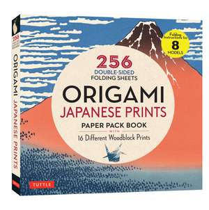 Origami Japanese Prints Paper Pack Book: 256 Double-Sided Folding Sheets with 16 Different Japanese Woodblock Prints with solid colors on the back (Includes Instructions for 8 Models) de Tuttle Studio