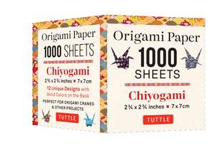 Origami Paper Chiyogami 1,000 sheets 2 3/4 in (7 cm): Tuttle Origami Paper: Double-Sided Origami Sheets Printed with 12 Designs (Instructions for Origami Crane Included) de Tuttle Studio