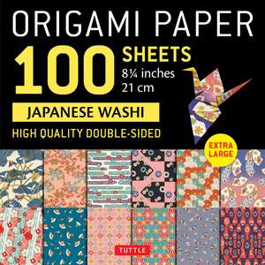 Origami Paper 100 sheets Japanese Washi 8 1/4" (21 cm): Extra Large Double-Sided Origami Sheets Printed with 12 Different Designs (Instructions for 5 Projects Included) de Tuttle Studio