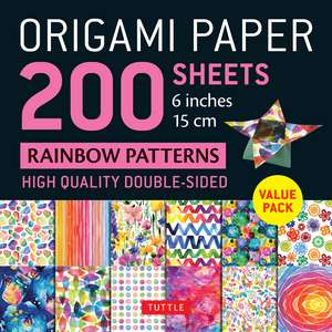 Origami Paper 200 sheets Rainbow Patterns 6" (15 cm) de Tuttle Studio