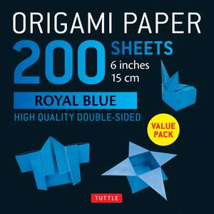 Origami Paper 200 sheets Royal Blue 6" (15 cm): Solid Blue Double-Sided Origami Sheets with Instructions for 9 Projects de Tuttle Studio