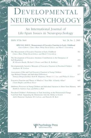 Measurement of Executive Function in Early Childhood: A Special Issue of Developmental Neuropsychology de Clancy Blair