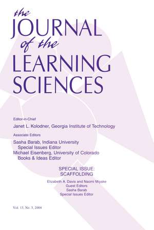 Scaffolding: A Special Issue of the Journal of the Learning Sciences de Elizabeth A. Davis