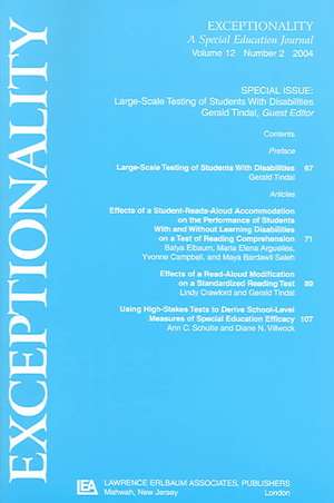 Large-scale Testing of Students With Disabilities: A Special Issue of exceptionality de Gerald Tindal