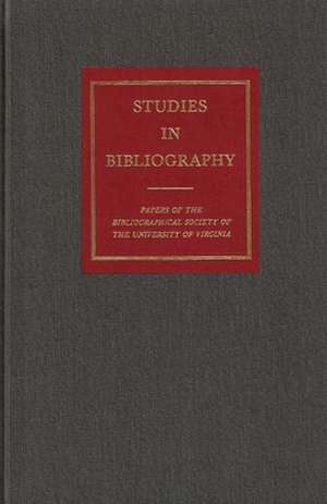 Studies in Bibliography de David L. Vander Meulen