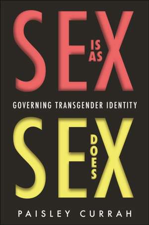 Sex Is as Sex Does – Governing Transgender Identity de Paisley Currah