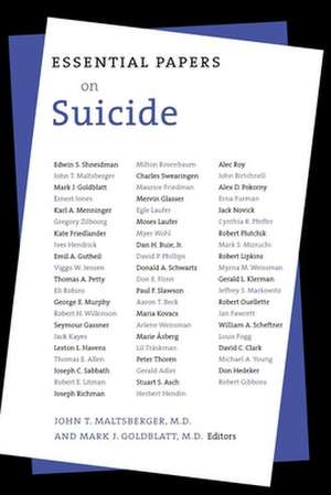 Essential Papers on Suicide de John T. Maltsberger