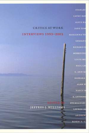 Critics at Work – Interviews 1993–2003 de Jeffrey J. Williams