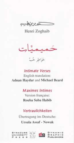Intimate Verses de Henri Zoghaib