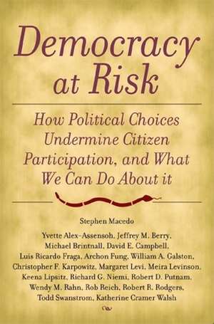 Democracy at Risk: How Political Choices Undermine Citizen Participation, and What We Can Do About It de Stephen Macedo