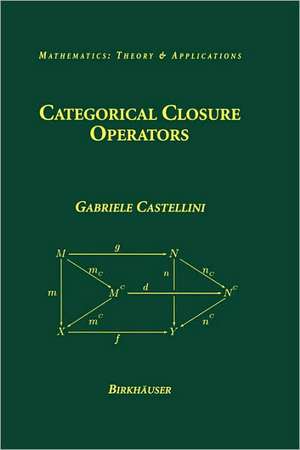 Categorical Closure Operators de Gabriele Castellini