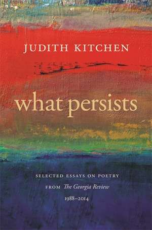 What Persists de Judith Kitchen