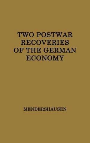 German Economics de Horst Mendershausen