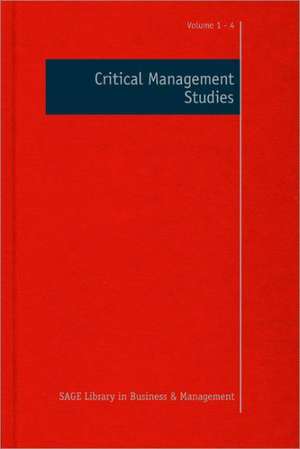 Critical Management Studies de Mats Alvesson