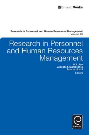 Research in Personnel and Human Resources Management de Hui Liao