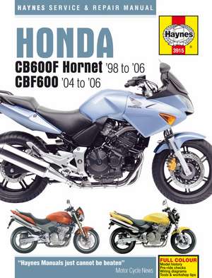 Honda CB600F Hornet & CBF600 (98 – 06) Haynes Repair Manual de Haynes