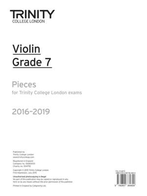 Violin Exam Pieces Grade 7 2016-2019 de Trinity College London