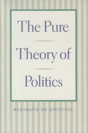 PURE THEORY OF POLITICS, THE de Bertrand de Jouvenel