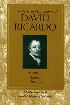 LETTERS 1810-1815 VOL 6 de DAVID RICARDO