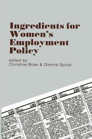 Ingredients for Women's Employment Policy de Christine Bose