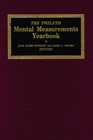 The Twelfth Mental Measurements Yearbook de Buros Center